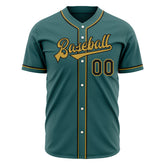 Custom Midnight Green Full Button Down Mesh Fans Special Edition Authentic Baseball Jersey